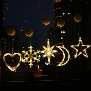 Décorations de Noël Led Lumières Alimenté par Batterie Bonhomme de Neige Fenêtre Ventouse Lumière Arbre Elk Lustre