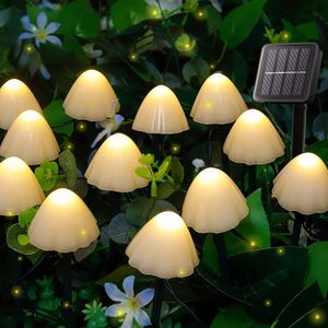 Décorations de Noël Champignon guirlande lumineuse solaire led extérieur Noël vacances jardin pelouse atmosphère lumières lanternes