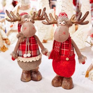 Décorations de Noël Autres événements Fournitures de fête de Noël Grands poupées de Noël rétractables Santa Claus Snowman Elk Toys Noël Figurines Cadeau de Noël pour Kid Red 220908