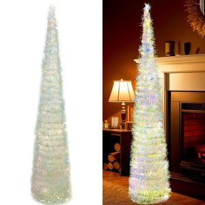 Décorations de Noël OurWarm 5ft Pop-Up Tree avec 60 lumières blanches chaudes Arbres de Noël pliables pour le décor de fête de carnaval de vacances