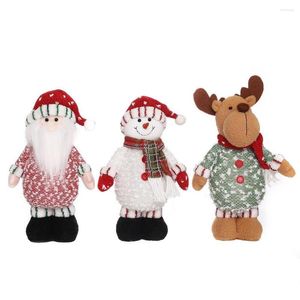 Décorations de Noël Santa Elk Dolls Room Decor Holiday Snowman Reindeer Plushie Dooll Gift For Family Xmas Glowing Doll Kid Toys Gifts