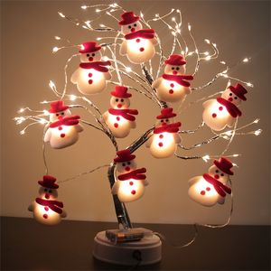 Décorations de Noël Bonhomme de neige LED Guirlande lumineuse Joyeux pour la maison Ornement d'arbre de Noël Cadeaux de Noël Navidad 220914