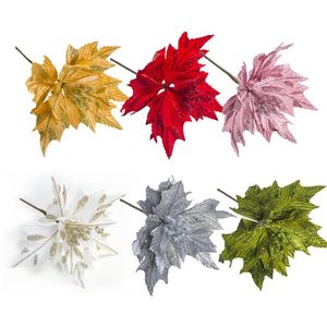 Decoraciones navideñas Árbol Simation Hoja brillante Rojo Blanco Rosa Gris Verde Amarillo Color para elegir Entrega directa Ot0Xe