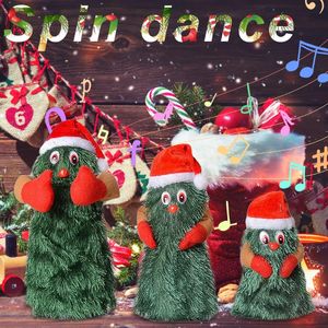 Décorations de Noël Arbre Chanter Danse Peluche Jouet Électrique Drôle Noël Musical Rotatif Poupée Pour La Maison Décor Cadeau Navidad 2024 231017