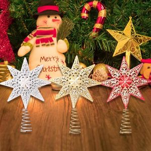 Decoraciones navideñas para árbol, adorno de estrella, adornos de 8 puntos, copa de árbol de hierro para Bar, restaurante y hogar