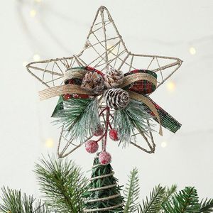 Adornos navideños, colgante de estrella tejida con cableado superior para el hogar, adornos navideños para el hogar, año 2022
