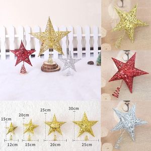 Décorations de Noël Tree Topper Glitter Star Home Decor Joyeux Ornements de paillettes Artisanat coloré Accessoires de bricolage de Noël1