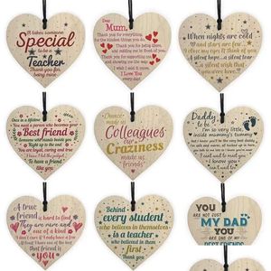 Décorations de Noël Valentin Day décorations de Noël 9 styles en bois suspendu coeur plaque mignon signe de cadeau de mariage arbre arbre orna otfjv