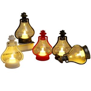 Decoraciones navideñas Vintage Linterna iluminada Dibujos animados Santa Muñeco de nieve Reno Patrón Vela Lámpara Candelabro Navidad Nerdsropebags500MG Otqpr