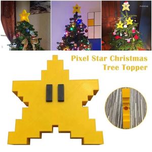 Decoraciones navideñas Año Navidad Super Marios Bros Star Tree Topper Target Bro-ther Power Light Up Adorno LED DIY Pixel Deck Decoración Regalo