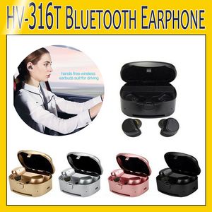 Ecouteurs sans fil Bluetooth TWS HV-316T avec chargeur Scoket Mini casque stéréo pour casque de sport