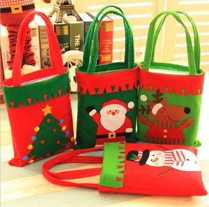 Bolsa de regalo de Navidad XMAS Sweet Treat Candy Bolso personalizado Santa Muñeco de nieve Elk Bolsas para árboles de Navidad Año nuevo Tienda de fiestas navideñas Decoración