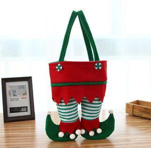 Sacs à bonbons elfe cadeau de noël, sac à vin chaussettes Elf Cola, sac cadeau de noël rouge vert, bas de fête de noël SN878