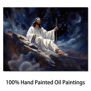 Cadeau de Noël Christ Jésus Canvas Art Christian Oil Paintings World Interminanque RELIGION MODIAL MODER