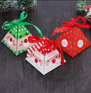 Cajas de papel de regalo de Navidad Caja de dulces de alce de Papá Noel Cajas de regalo de papel Decoración de fiesta C1028