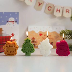 Cadeaux de Noël bougies d'aromathérapie en gros bonhomme de neige de Noël bonhomme en pain d'épice parfum créatif bougies de Noël coffret cadeau AU04