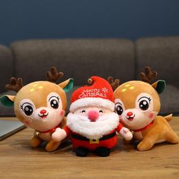 Cadeaux de Noël jouets en peluche wapiti avec cloches jouet haute qualité fête faveur bonhomme de neige père noël poupée enfants donnant de jolies décorations de noël