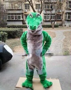 Noël vert Crocodile mascotte Costume fête jeu robe tenue publicité Halloween adulte mascotte Costume