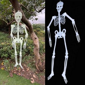 Рождество Хэллоуин скелет украшения реквизит имитация человеческого тела пластиковый скелет скелет призрак дом украшения голова скелета 239c