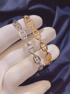 Bijoux de Noël Marque chaude pour femmes lettre ronde H serrure bijoux S925 bracelet en argent France qualité mode qualité supérieure luxueux Bracelet cadeaux de noël