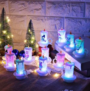 Lámparas LED navideñas, vela electrónica, lámpara de muñeco de nieve de Papá Noel, decoración de mesa de Navidad, adornos de luminiscencia para fiestas LSK2131