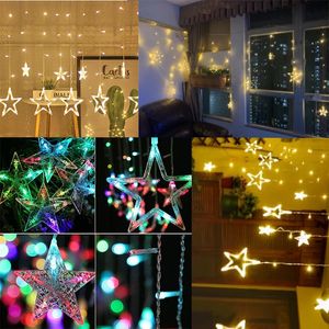 Décorations lumineuses LED de Noël pour la maison Navidad Enfants Baby Shower Anniversaire Mariage Bachelore Party Rideau décor Star String 240325