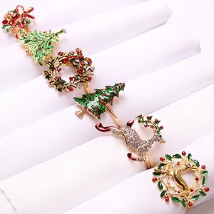 Christmas Napkin Rings Holders for Christmas Dinners Parties Wedding Adornment Table Decoration Accessories