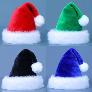 Décorations de fête de Noël Noël Adulte Enfants taille Rouge bleu vert noir chapeaux Décoration de Noël chapeaux Casquette de Noël par Ocean-shipping P81