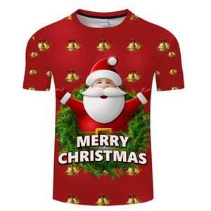 Modèle de Noël 3D Impression Tshirt Impact visuel Tshiir Tshirt Round Cou High Quality Love Road Men and Women2299780