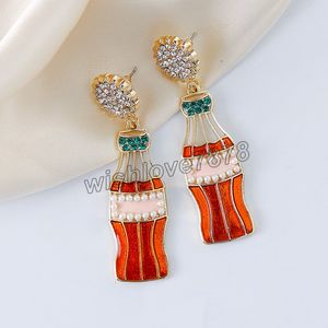 Boucles d'oreilles de noël pour femmes, Imitation de perles, exquises, luxueuses, brillantes, strass, métal creux, bijoux, cadeau de fête, nouveau