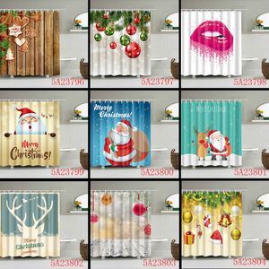 Christmas Rendeer Snowflake Shower Curtain Panneaux en tissu polyester imperméable
