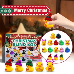 Christmas Rubber Duck Arrival Calendar 24 Grid Christmas Atmosphere Rubber Duck Toy Calendar Surprise Gift 2023