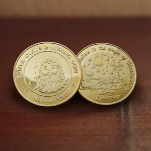 Christmas Santa Gift Coin Collectable Metal Gold Souvenir Deseining Coin North Pole FY3608 816