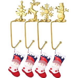 Noël Chaussette Crochet Flocon De Neige Bonhomme De Neige Elk Cheminée Cintre Clips En Métal Xmas Bas Titulaire Rack Partie Arbre De Noël Crochets Suspendus