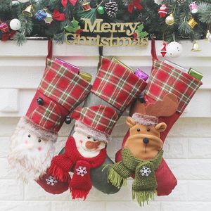 Bas de Noël faits à la main artisanat enfants bonbons cadeau sac de père Noël bonhomme de neige cerf bas chaussettes arbre de Noël décoration cadeau RRE14586