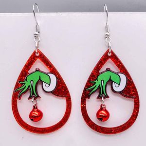 Clous de Noël en acrylique - Boucles d'oreilles pendantes - Cloche de Noël - Charme d'arbre de Noël - Béquille pendante - Bonhomme de neige - Flocon de neige - Grinch - Père Noël - Paillettes - En forme de larme - Cadeau de nouvel an