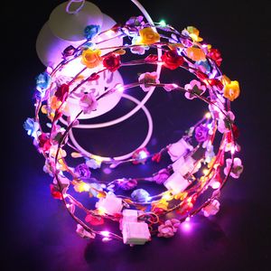 Noël dix lumières dix fleurs flash coloré guirlande led coiffe bandeau lueur jouets pour enfants marché de nuit décrochage en gros