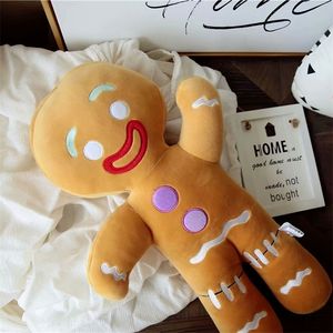 Fournitures de jouets de Noël 1060cm dessin animé mignon pain d'épice homme jouets en peluche pendentif peluche bébé apaiser poupée Biscuits oreiller renne pour enfants cadeau 220924