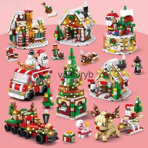 Suministros de juguetes navideños Colección navideña de bloques de construcción, adornos de mesa, juguetes de construcción para niños adecuados para niños y niñas Christmavaiduryb