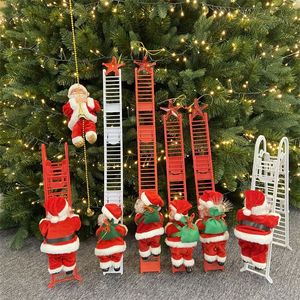 Christmas Toy Supplies Electric Santa Claus Climb Ladder Christmas Hanging Decoration Christmas Tree Ornaments Party Kids Gifts Drop 220905