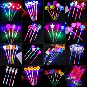 Juguetes de Navidad LED parpadeante iluminan palos brillantes rosa estrella corazón varitas mágicas fiesta actividades nocturnas Concierto carnavales Props juguete para niños