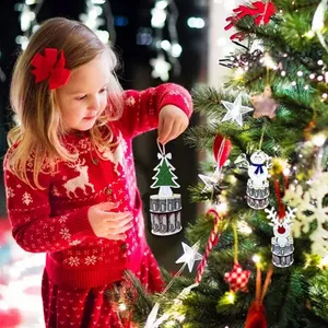 Porte-monnaie de noël Unique en bois, pince à billets unique et mignonne, décorations d'arbre de noël, cadeaux pour enfants 915