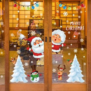 Navidad pared ventana Santa pegatinas decoración para el hogar 2021 casa adornos Navidad regalo Año Nuevo 2022