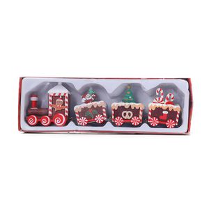 Noël en gros bricolage nouveau cadeau de vacances en bois vert blanc rouge roue Train flocon de neige peint décorations meubles ornement meilleure qualité