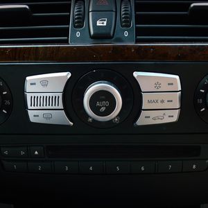 Garniture de couvercle de boutons de climatisation ABS chromé, pour BMW série 5 E60 520 523 525 2004 – 10, boutons de MENU de style de voiture, paillettes 288M
