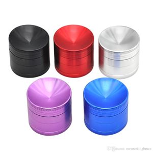 Chrome Crusher Herb Grinders Smoke Kit 4parts 50 mm CNC Aluminium ALLIAGE HERB GRINDER CONCAVE TOP TOP SPICE