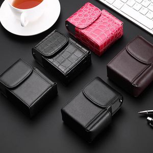 Cigarette Box Lighter Holder Tobacco PU Leather Nice Gift Smoker Smoke Tools Cigar Case Men Supplies