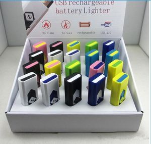 Cigarettes Lighters USB Batterie rechargeable S plus claire sans flamme sans flamme sans gaz ABS FLAME PLASTIQUE DHL2182718