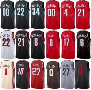 Hombre Niños Impreso Baloncesto Jrue Holiday Jersey 21 DeAndre Ayton 22 Scoot Henderson 00 Kris Murray 8 Rayan Rupert 72 Matisse Thybulle 4 Anfernee Simons 1 Jerami Grant