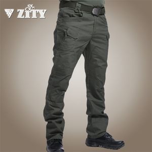 City Military Tactical Pants Hombres SWAT Combat Army Pantalones Muchos bolsillos Impermeable Casual Cargo Sweatpants S-5XL 220325